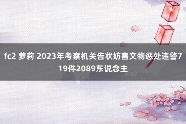 fc2 萝莉 2023年考察机关告状妨害文物惩处违警719件2089东说念主