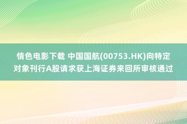 情色电影下载 中国国航(00753.HK)向特定对象刊行A股请求获上海证券来回所审核通过