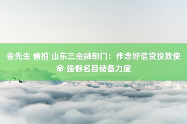 金先生 偷拍 山东三金融部门：作念好信贷投放使命 强假名目储备力度