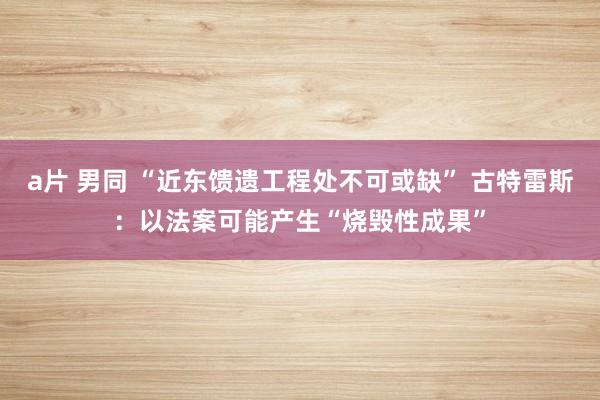 a片 男同 “近东馈遗工程处不可或缺” 古特雷斯：以法案可能产生“烧毁性成果”