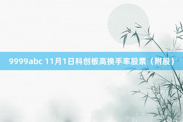 9999abc 11月1日科创板高换手率股票（附股）