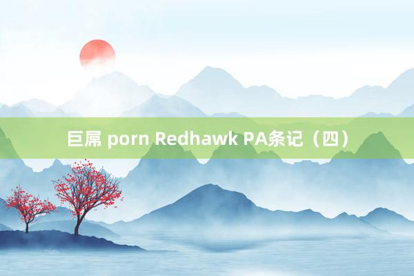 巨屌 porn Redhawk PA条记（四）