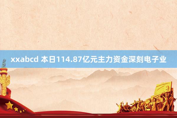 xxabcd 本日114.87亿元主力资金深刻电子业