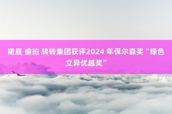 裙底 偷拍 转转集团获评2024 年保尔森奖“绿色立异优越奖”