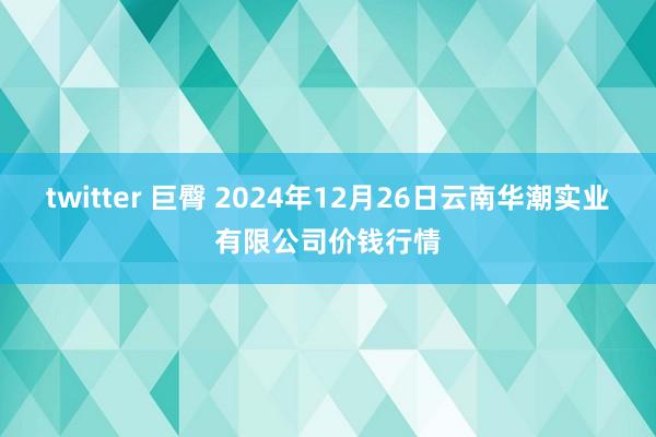 twitter 巨臀 2024年12月26日云南华潮实业有限公司价钱行情