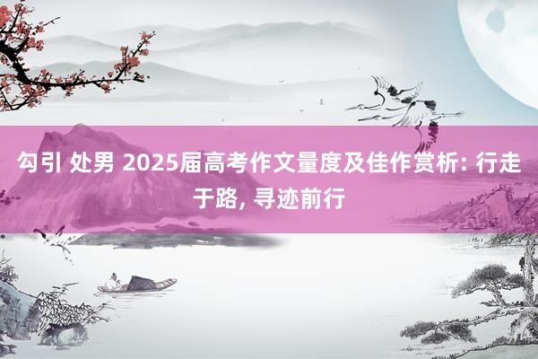 勾引 处男 2025届高考作文量度及佳作赏析: 行走于路， 寻迹前行