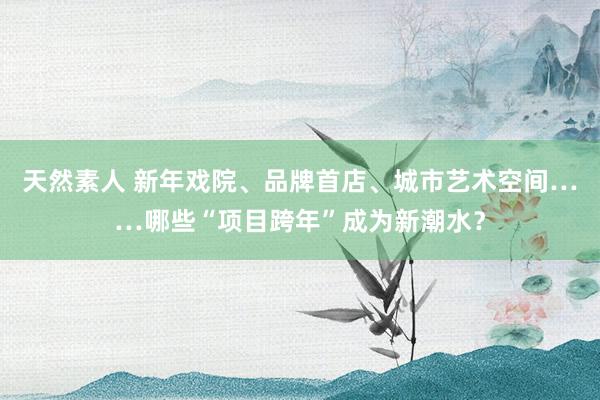 天然素人 新年戏院、品牌首店、城市艺术空间……哪些“项目跨年”成为新潮水？