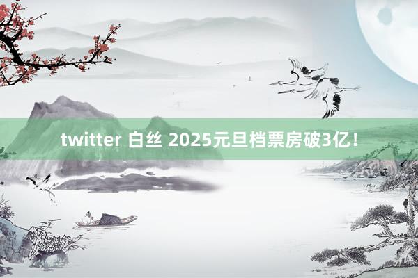 twitter 白丝 2025元旦档票房破3亿！