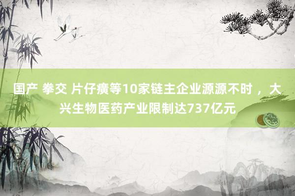 国产 拳交 片仔癀等10家链主企业源源不时 ，大兴生物医药产业限制达737亿元