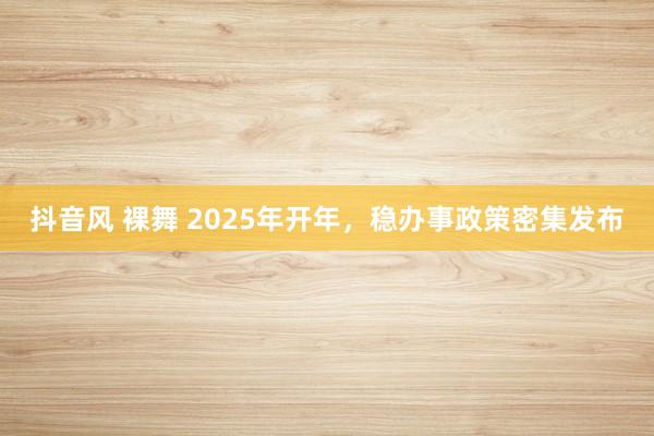 抖音风 裸舞 2025年开年，稳办事政策密集发布