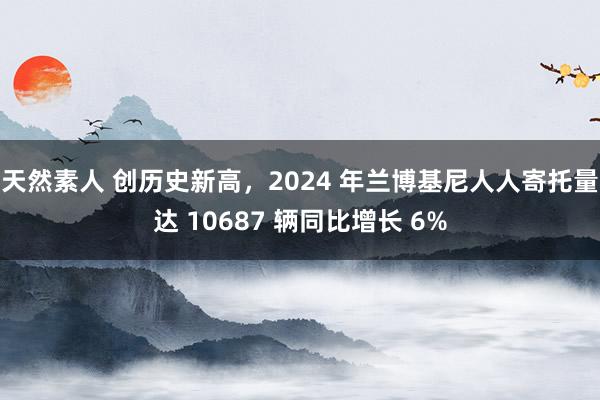 天然素人 创历史新高，2024 年兰博基尼人人寄托量达 10687 辆同比增长 6%