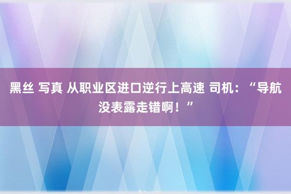 黑丝 写真 从职业区进口逆行上高速 司机：“导航没表露走错啊！”