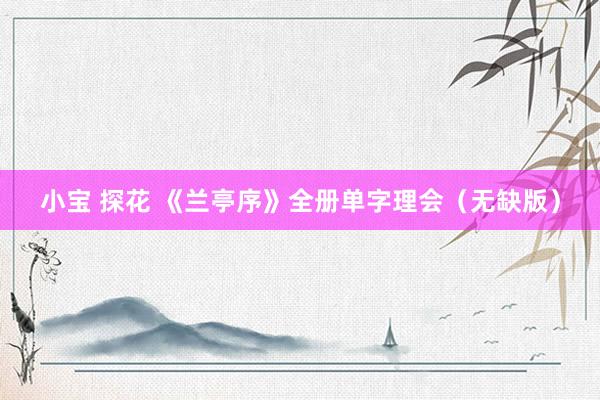 小宝 探花 《兰亭序》全册单字理会（无缺版）